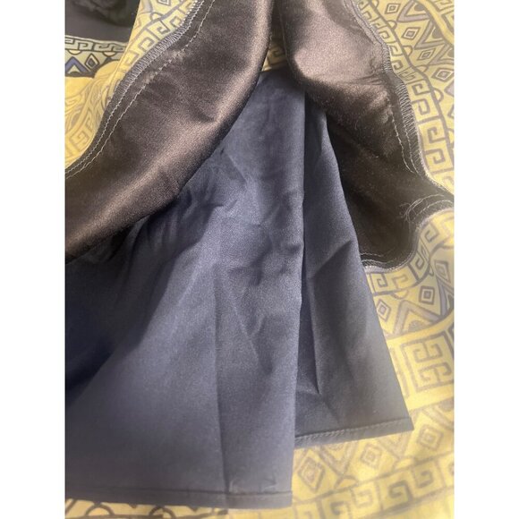 STS Sail to Sable Silk Blend Scallop Hem Long Sleeve Navy Blue Shirt Dress SM - Picture 5 of 11